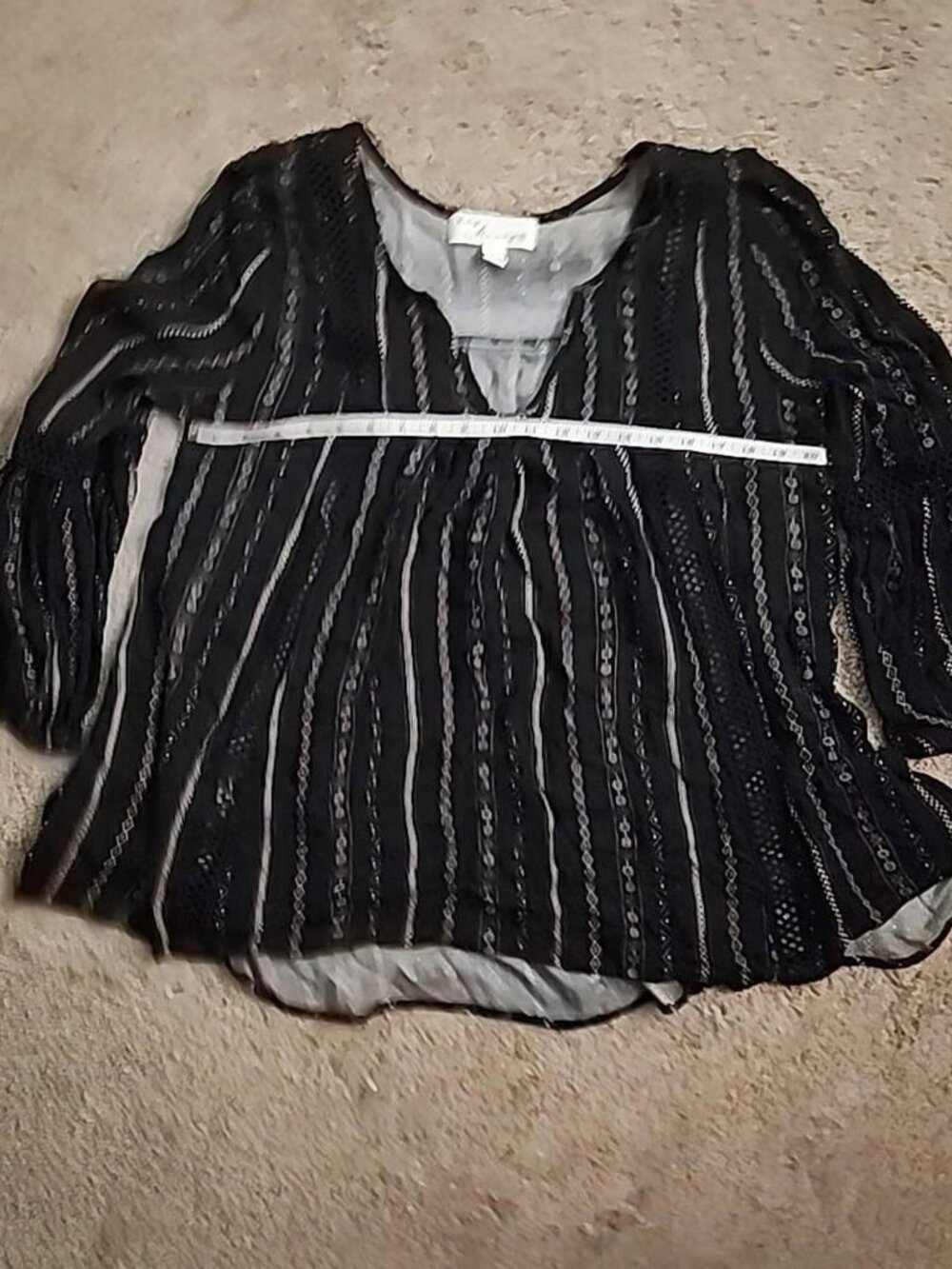 Vintage Savana Blouse Womens Large Black Long Sleeve...